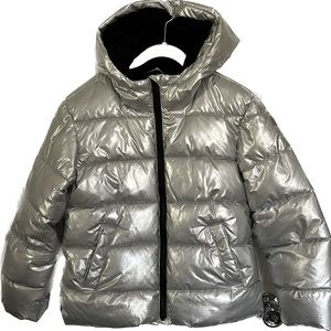 Gap Metallic Silver Puffer Coat